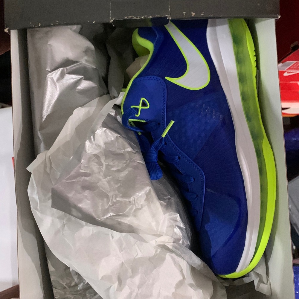 Nike LeBron VIII V/2 Low QS Treasure Blue White Volt DN1581-400 Mens Size 9 NEW